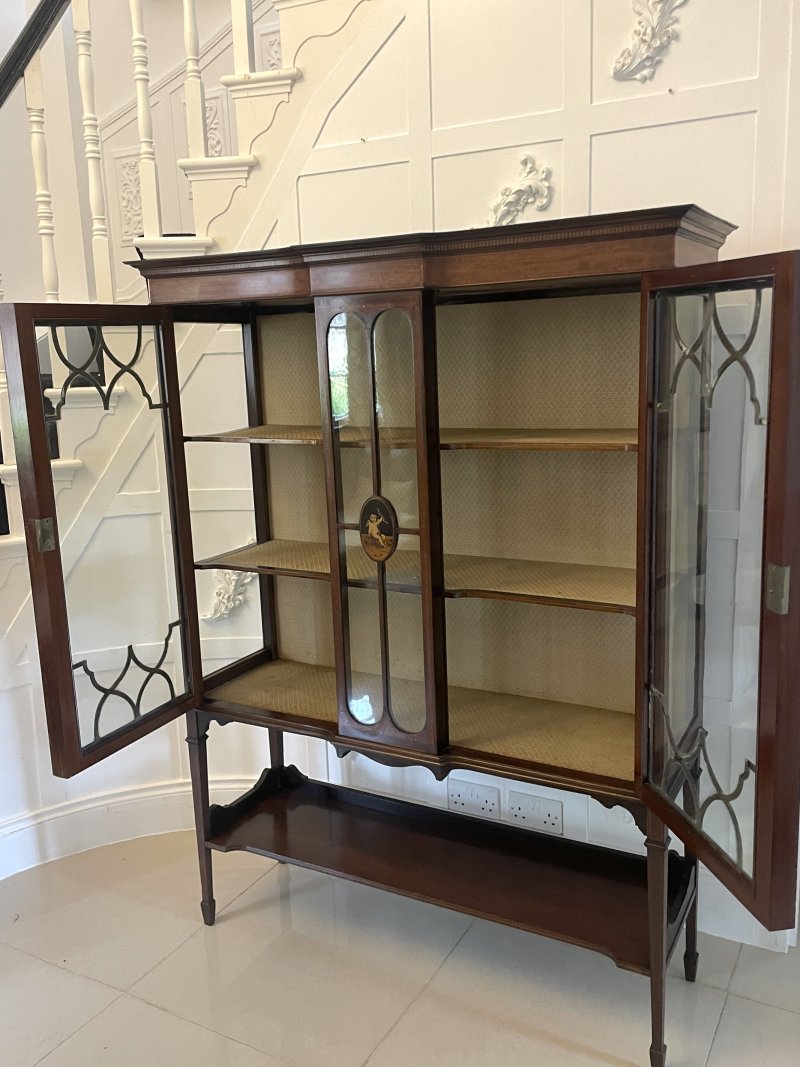 Antique Edwardian Superb Quality Inlaid Mahogany Display Cabinet - Image 9